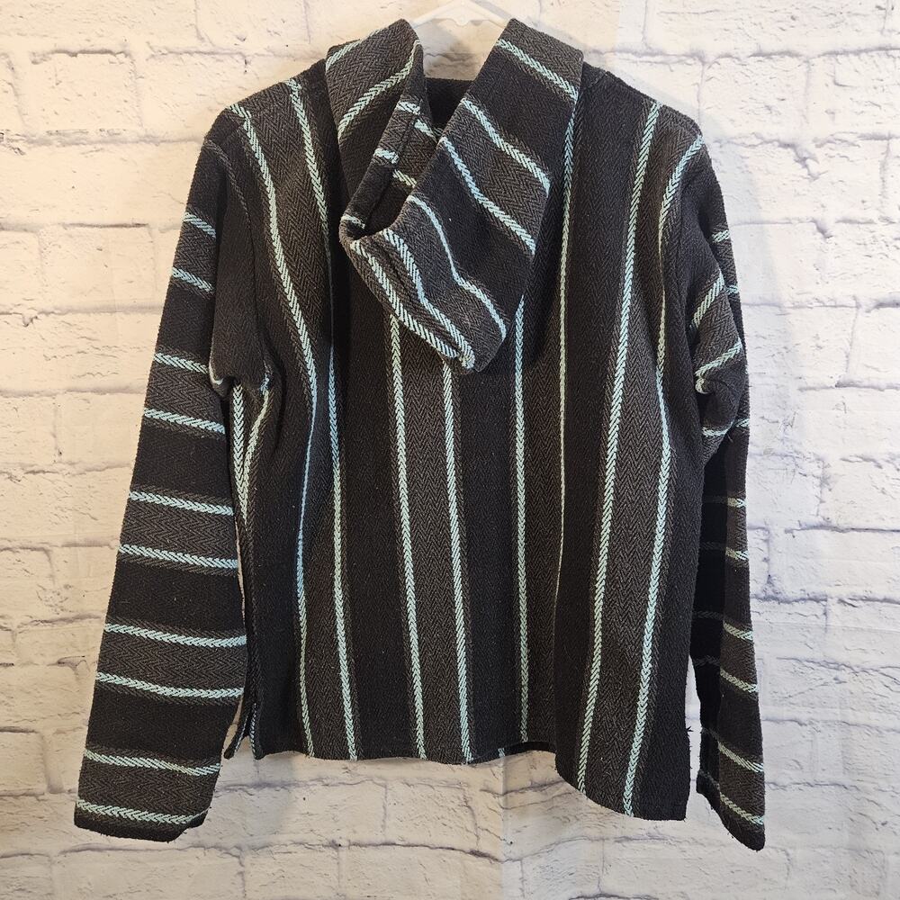 Original Senor Lopez Woven Mexican Baja Hoodie Mexican Surf Pullover Small - Picture 3 of 6